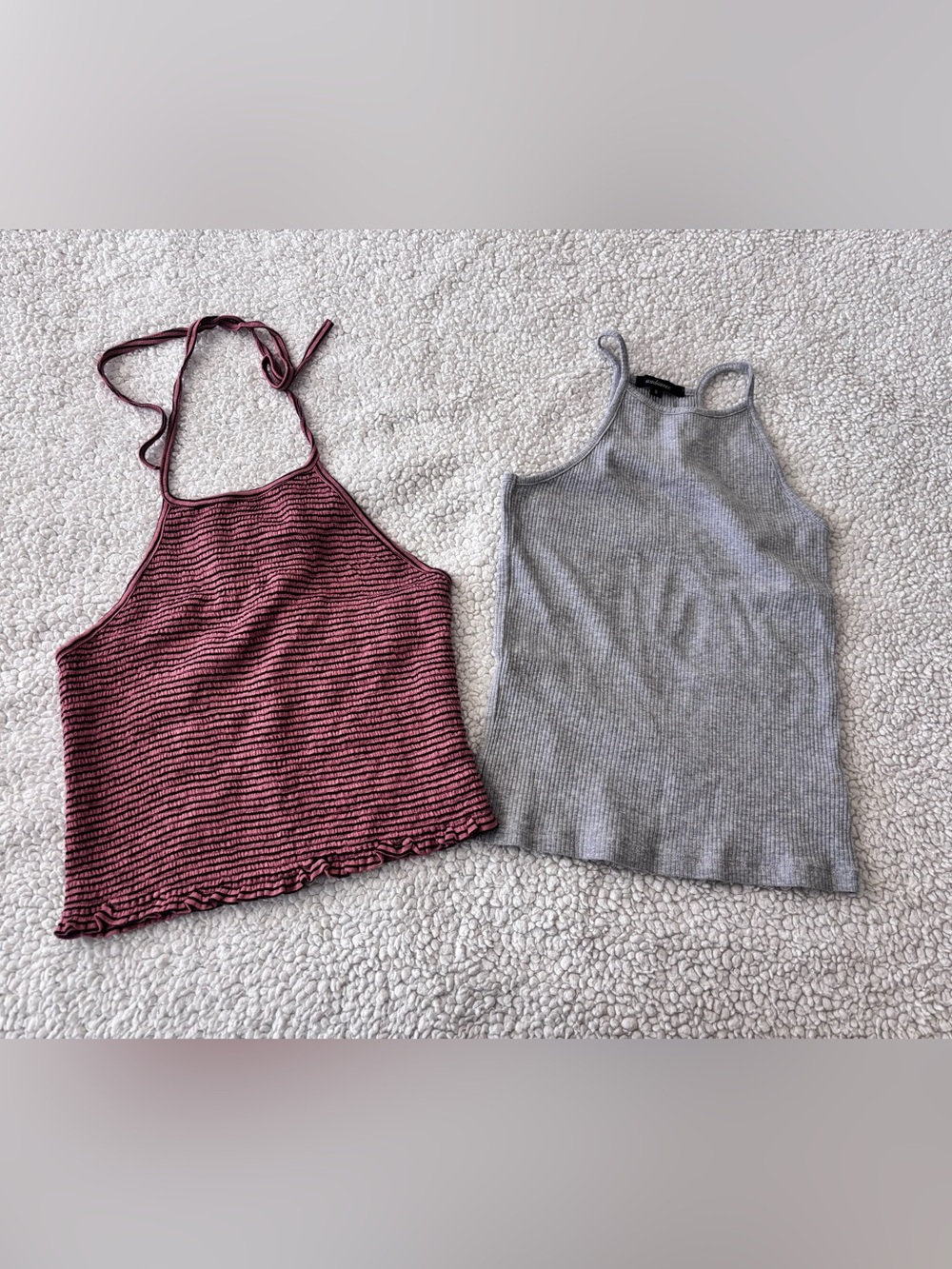 Aritzia Gray Ribbed Tank Top